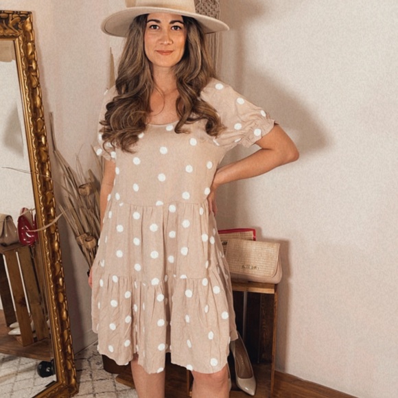 TEXTURED SWISS DOT TIERED MINI DRESS - Picture 8 of 8